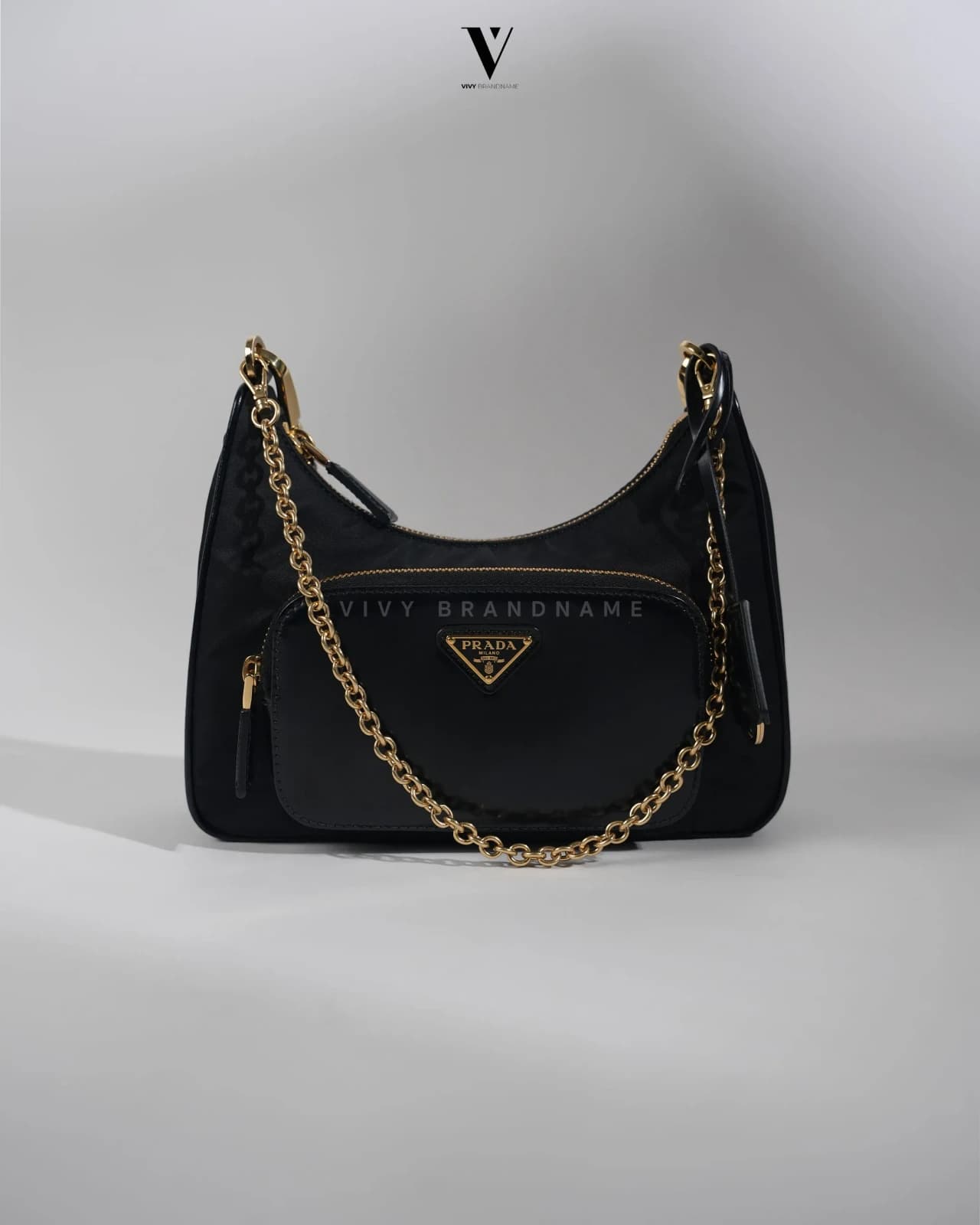 Prada Re-Nylon and brushed — Re-Nylon and brushed black GHW MCC