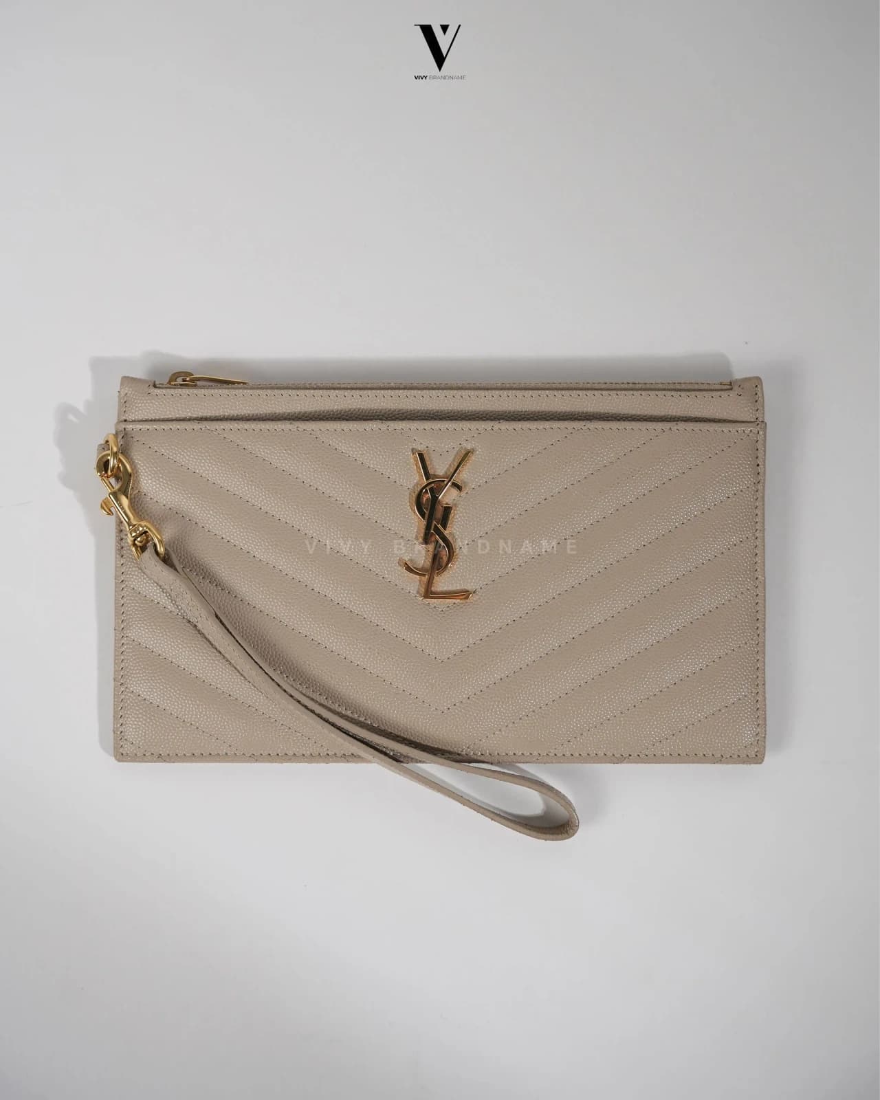 YSL pouch — pouch monogram dark beige