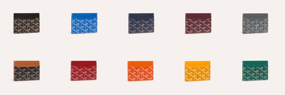 十种颜色的 Goyard Saint Sulpice 卡夹网格陈列