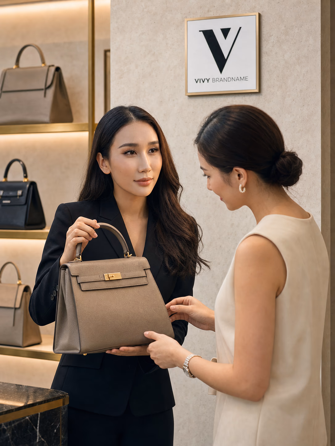 Vivy 协助客户挑选精品手袋